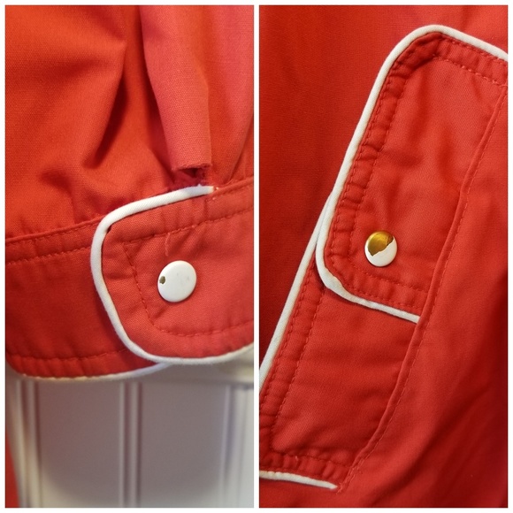 🔴 Vtg 80s Ryan Scott Coat | Red & White Piping | L 🧥 - Picture 7 of 8